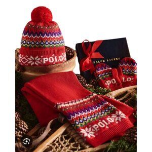 Polo Ralph Lauren Fair Isle Cotton-Blend Scarf Size 157 cm x19 cm